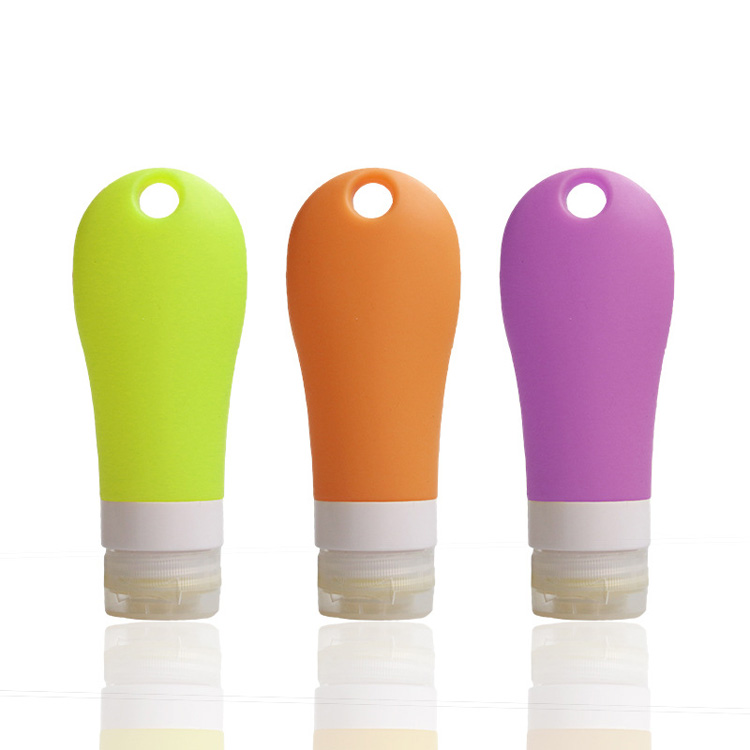 Eco friendly shampoo silicone bottle,silicone travel bottles set,3 sizes travel bottle set