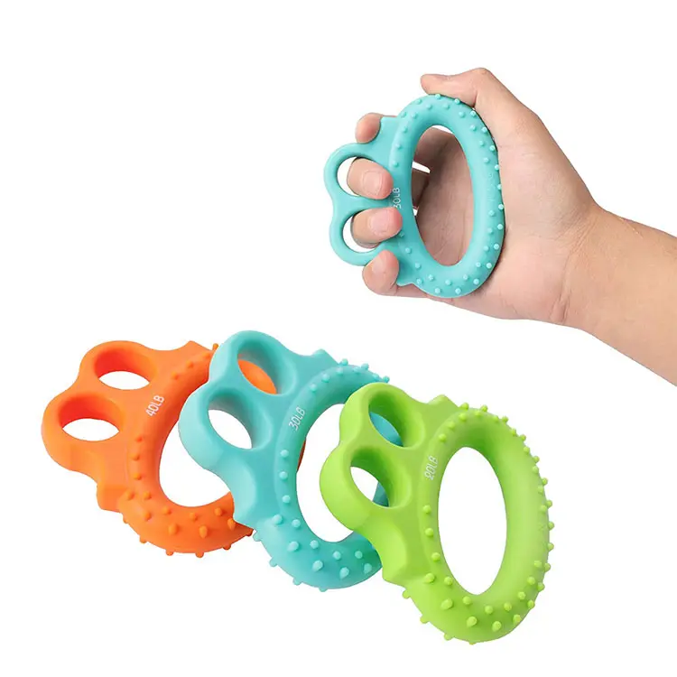 Drop shipping body building grip trainer resistance bands silicone finger gripper forearm ring exerciser hand strengthener