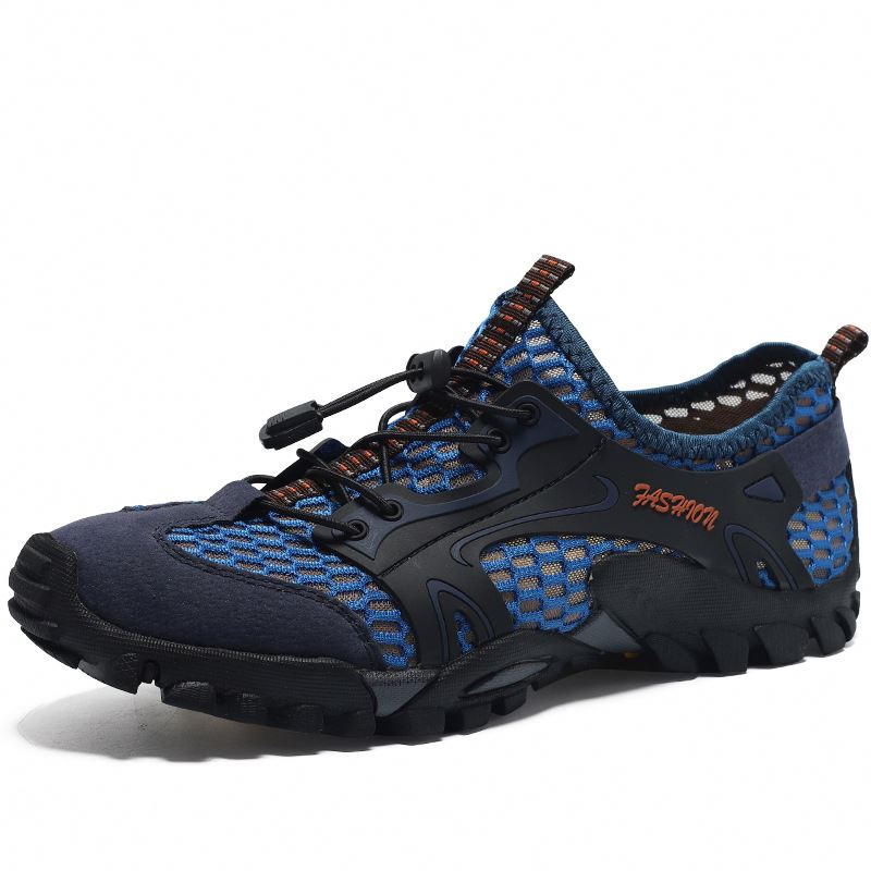 Quick-dry water sport shoes mesh breathable elastic anti-slip hiking boots for men