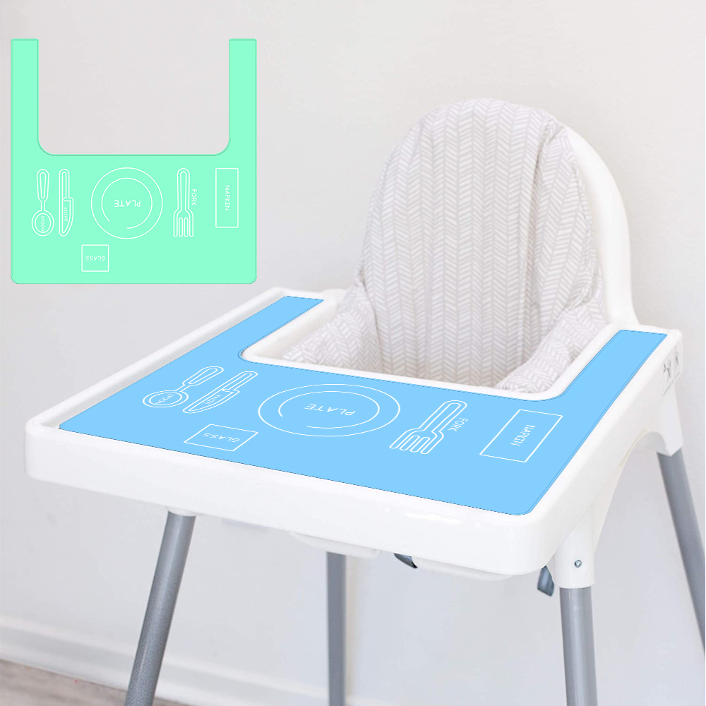 factory wholesale oem odm custom design silicone baby high chair placemat folding waterproof baby dining mat