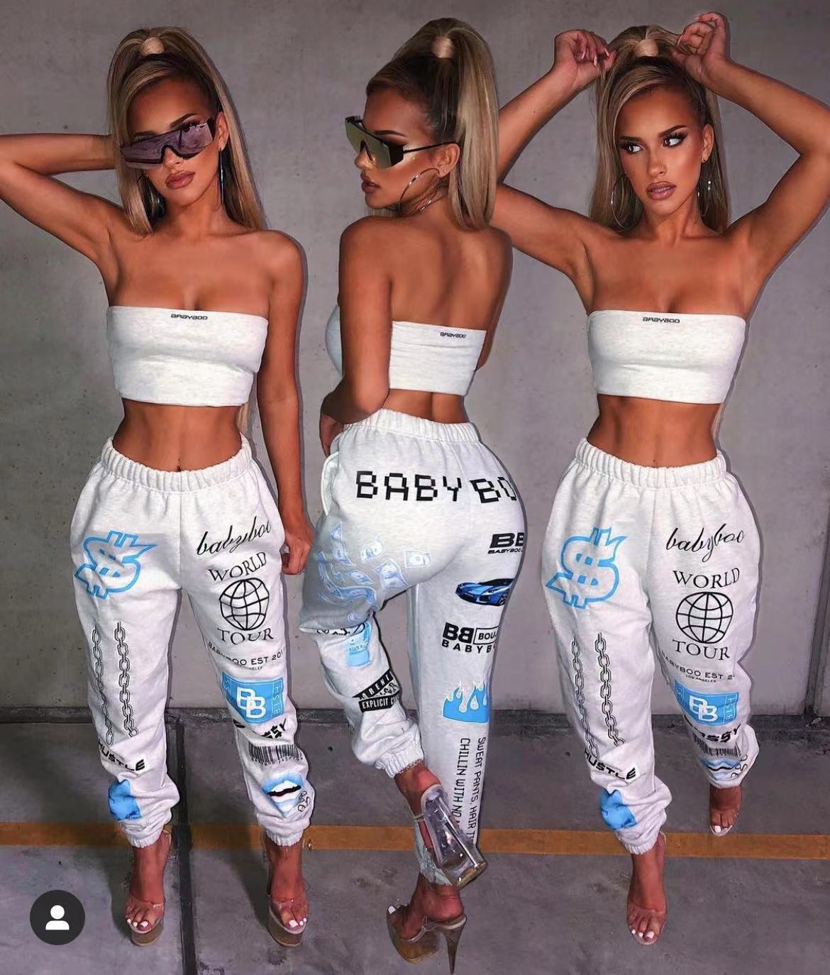 2021 autumn and winter new style pure cotton fashion ladies sports and leisure letter printing plus size sweatpants