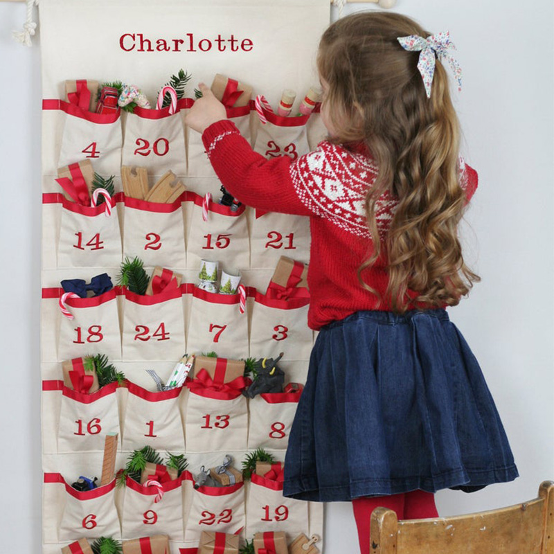 Christmas Advent Calendar Personalized Custom Christmas Countdown Hanging Calendar For Kids