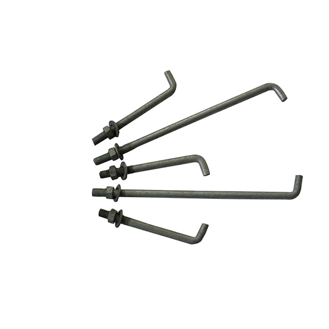 Hebei yongnian manufacture L Тип Plain/ZP/HDG Якорный болт с шайбой и гайкой M6-64