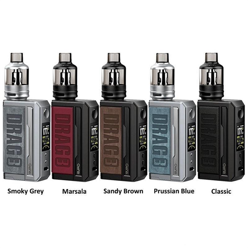 ------VOOPOO DRAG 3 Electronic Cigarette 177W TPP Pod Box Mod Kit DM1 DM2 Coil 18650 Battery 5.5ml