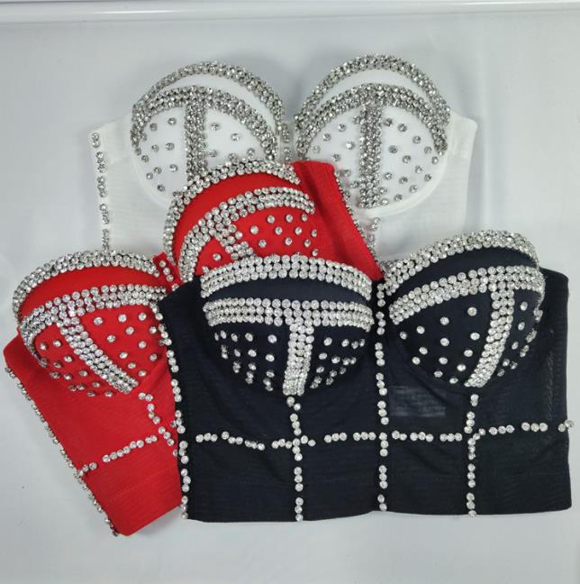 2021 New Summer Beaded Diamond Bra Top Nightclub Bling Performance Wear Sexy Slim-fit Corset Top High Quality Women's Camisole