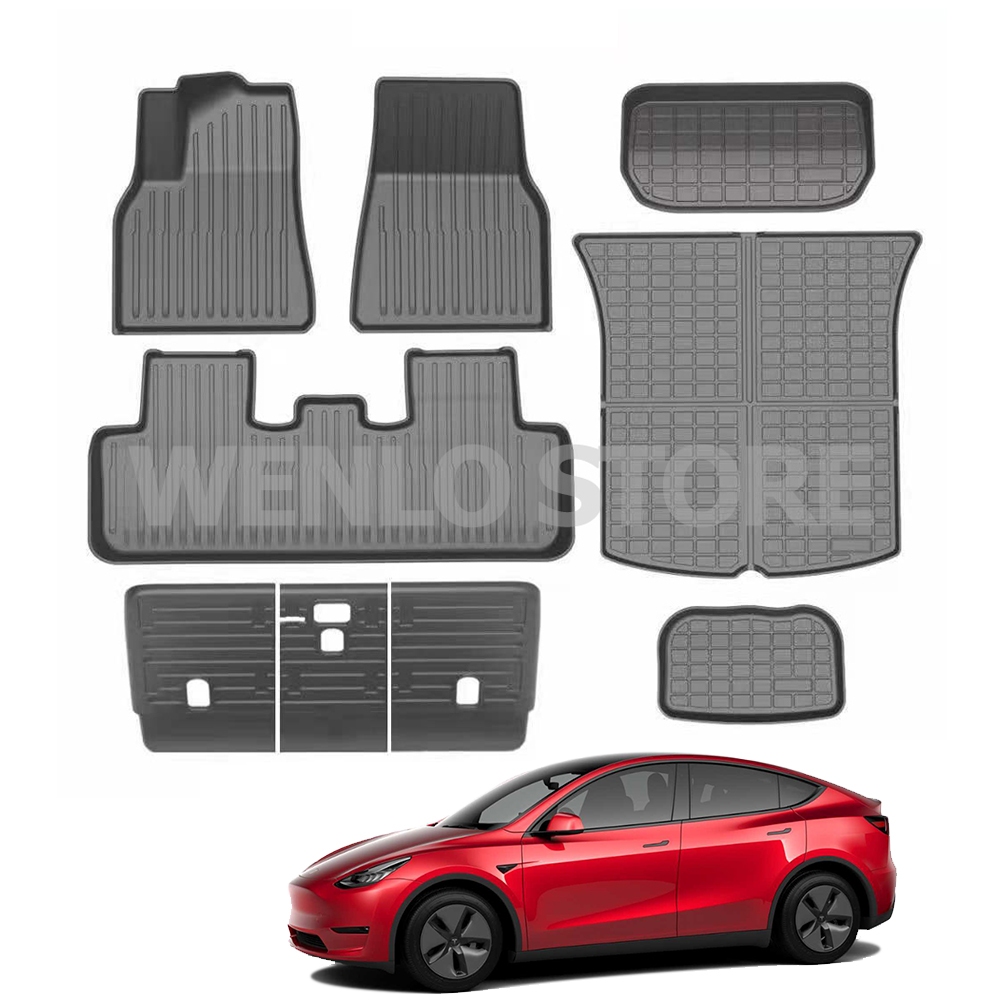 Напольный коврик из ТПЭ для Tesla Model Y 2020 2021 2022 3D, коврик для ног в автомобиль, коврик для багажника, матовый ковер, подкладка для груза, товары, аксессуары