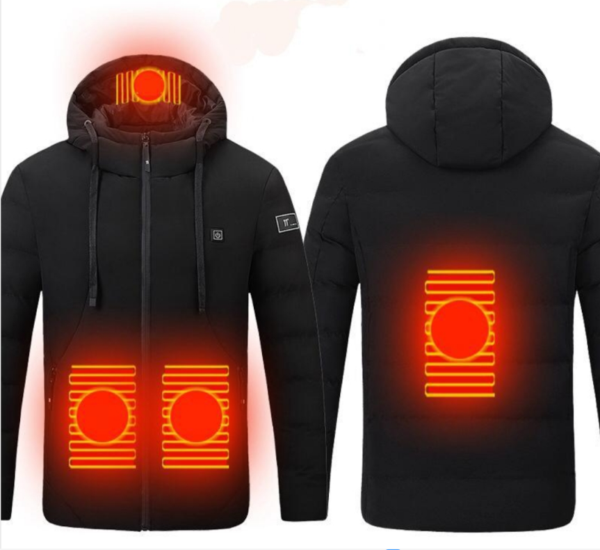 Winter Heated Clothing for Men Down Jacket Long Sleeve Solid Fashion Down Heated Jacket