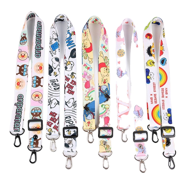 Custom Adjustable Lanyards Popular Cheap Custom Card Holder Adjustable Phone Straps Sublimation Key Straps