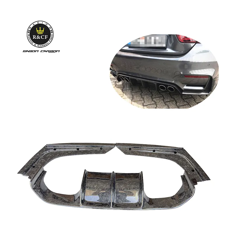 Forged Carbon M3 M4 Rear Diffuser Vor style Forged Carbon Fiber Rear Bumper Diffuser For BMW F80 F82 M3 M4 F83