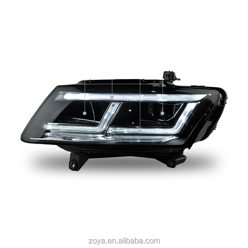 Headlight assembly retrofit LED daytime running light lens matrix high headlight tuning light for 09-18 models Q5