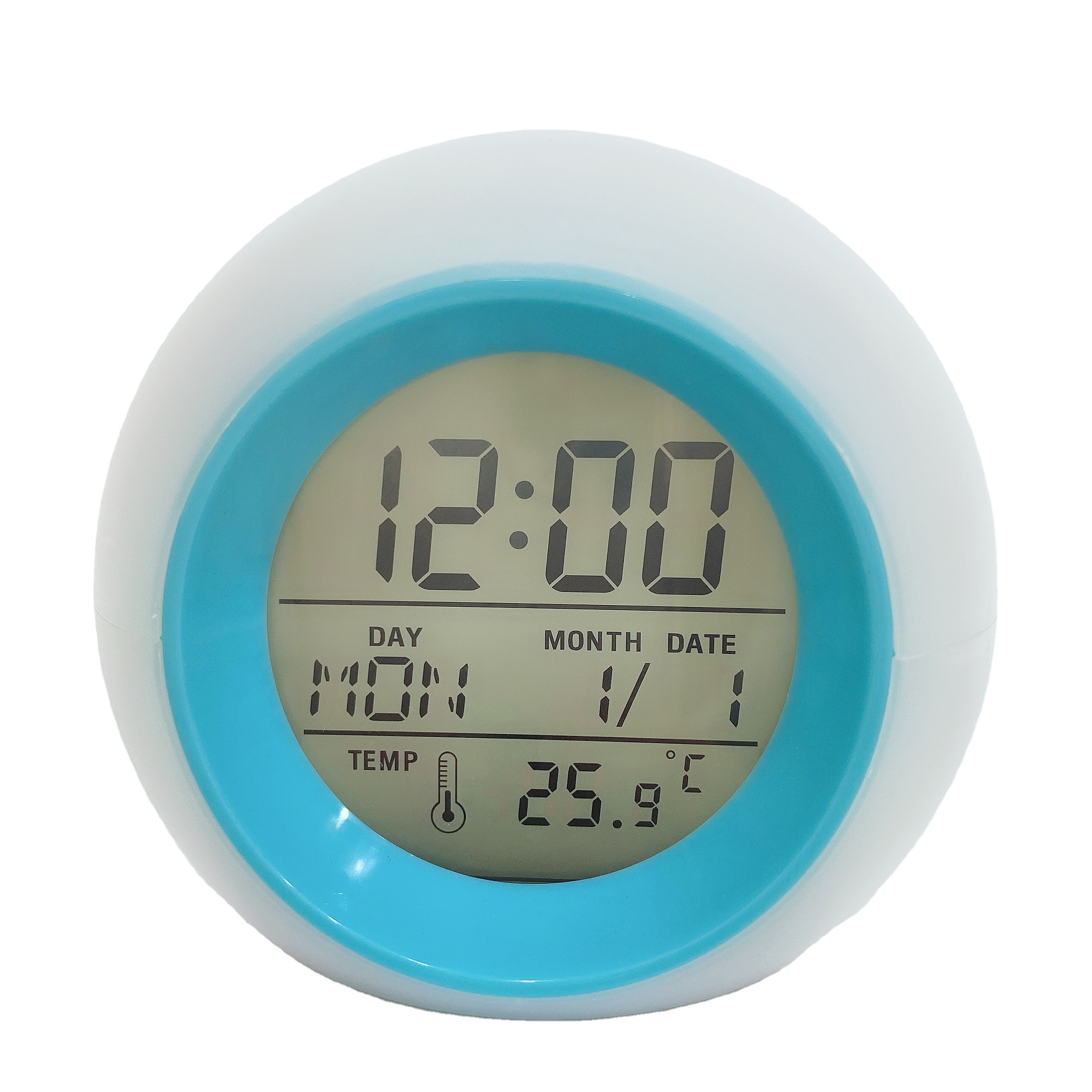 Round Colorful Spherical Wake-up Light Bedside Small Alarm Clock For Children
