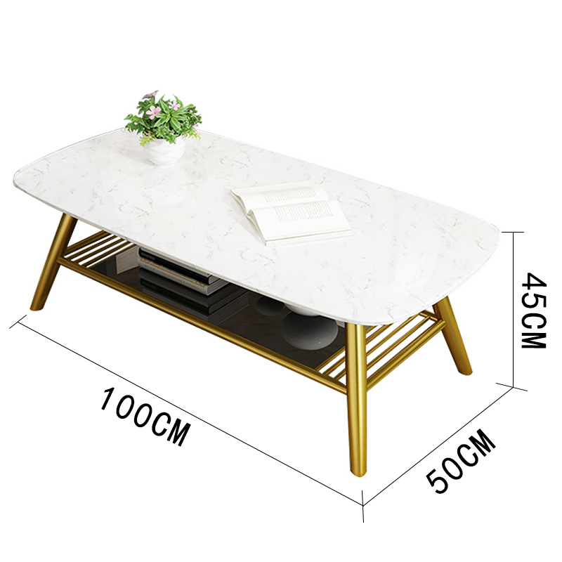 Hot sale living room metal marble top coffee table white coffee table center table