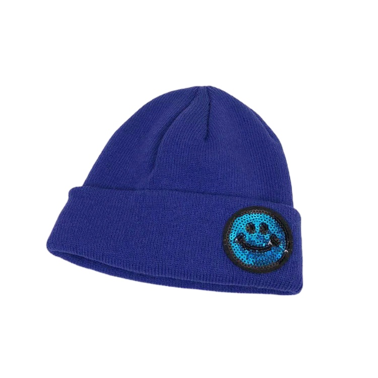 Custom logo fisherman warm knit winter boys and girls beanie hat with custom embroidery