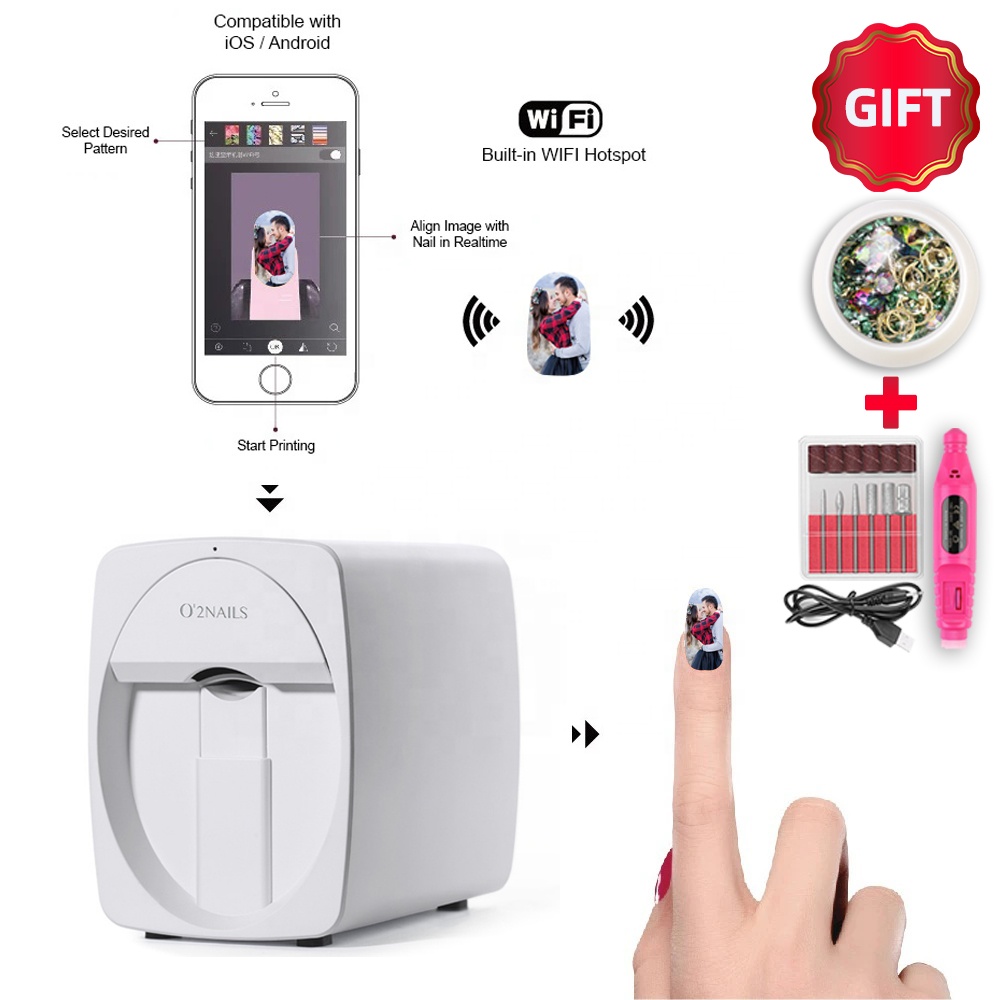 2024 Best selling CE Portable mobile nail printer digital nail art printer machine print images on finger nails 1 year warranty