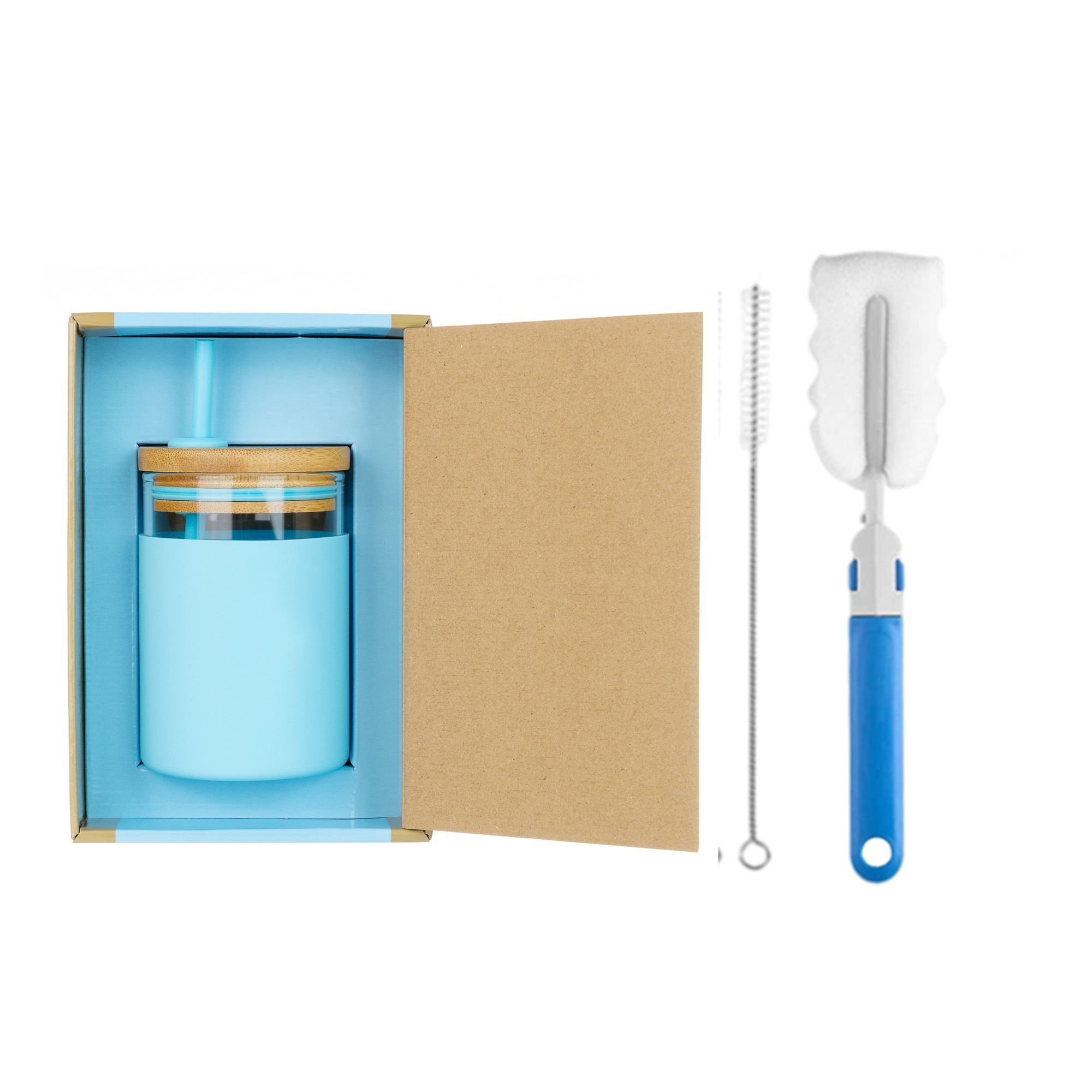 Amazon top selling kids custom glass water bottle with straw and silicone sleeve