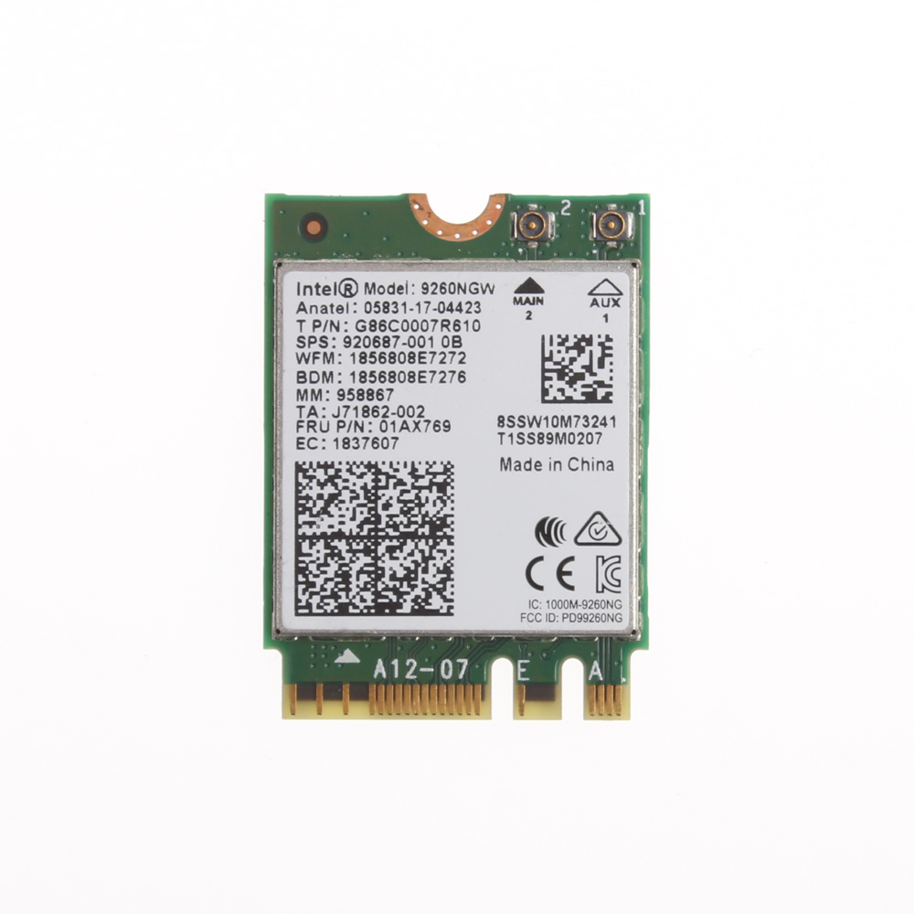 Двухдиапазонный беспроводной-AC 9260 NGFF 1730 Мбит/с WiFi + Bluetooth 5,0 802.11ac для Intel Wireless-AC 9260.NGWG.NV 1,73 Гбит/с Wifi
