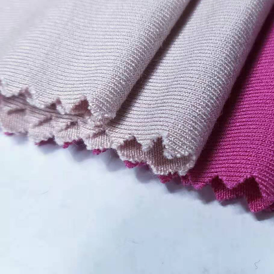 Solids plain organic recycled bamboo knitted fabric with stretch for T-shirts