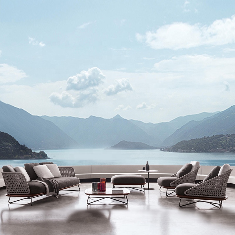 Garden Furniture Outdoor Rattan Sofa Set Beach Sofa Chair Modern Outdoor Furniture Patio Set Sectional Rattan Sofa