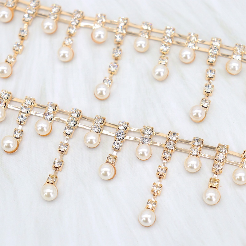Factory Custom Crystal Close Cup Chain For Trousers Chains Trimming Claw Jewelry Claw Fringe Trim Rhinestone Body Chain