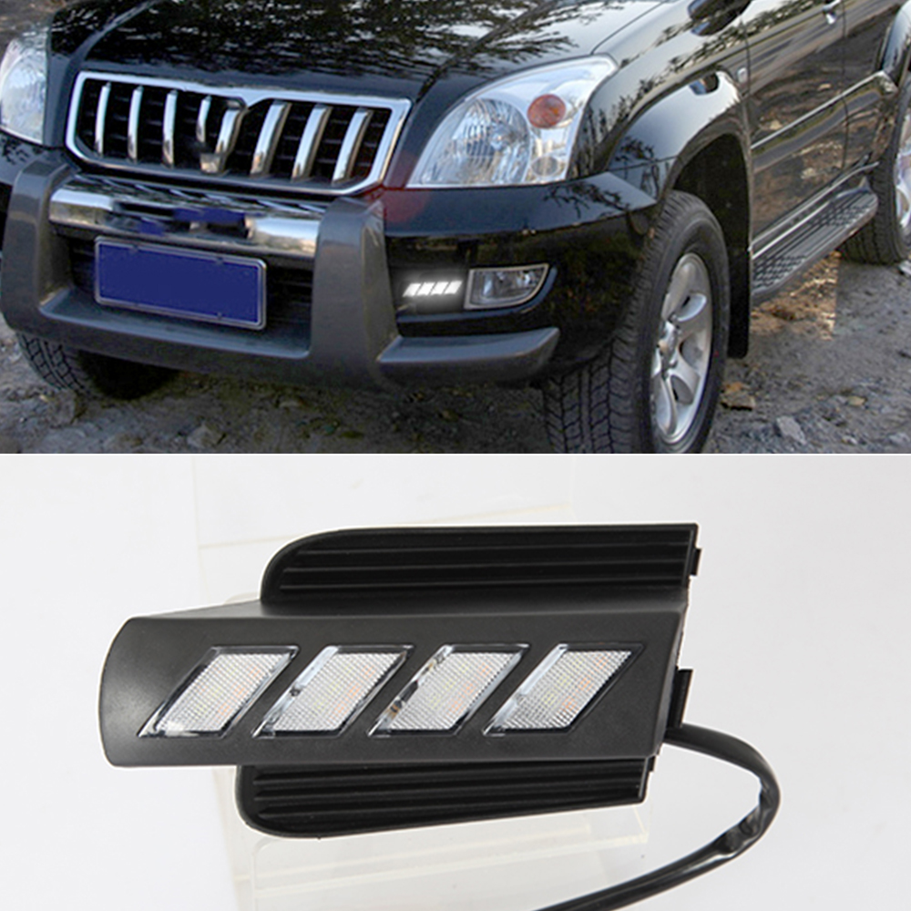 DRL для Toyota Prado 120 Land cruiser LC120 FJ120 2003 2004 2005 2006 2007 2008 2009 светодиодные дневные ходовые огни