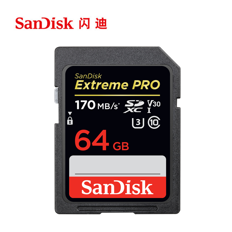 Высокоскоростная sd-карта SanDisk Extreme PRO, 64 гб, 128 гб, 256 гб, карта памяти 32 гб, класс 10, U3, V30, 170 м/с для камеры