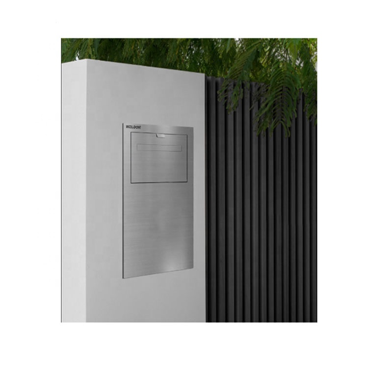 Stainless Steel Wall Embedded Fence Newspaper Box Australian Parcel Drop Mail Box Waterproof Brick-in Mail Letter Box