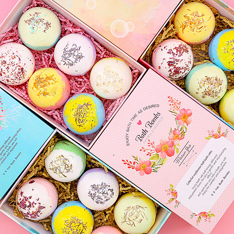 Hot Sale Bath Bomb Gift Box Set Private Label Fizzy Bubble Essential Oil Milk Bath Salt Lavender Ball Bath Bomb Luxury