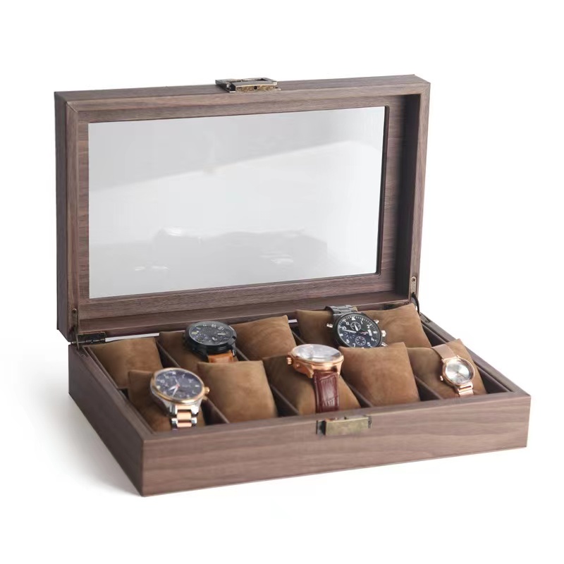luxury Holder Jewelry Display Case Organizer Storage case Wood Watch Display Box with custom logo