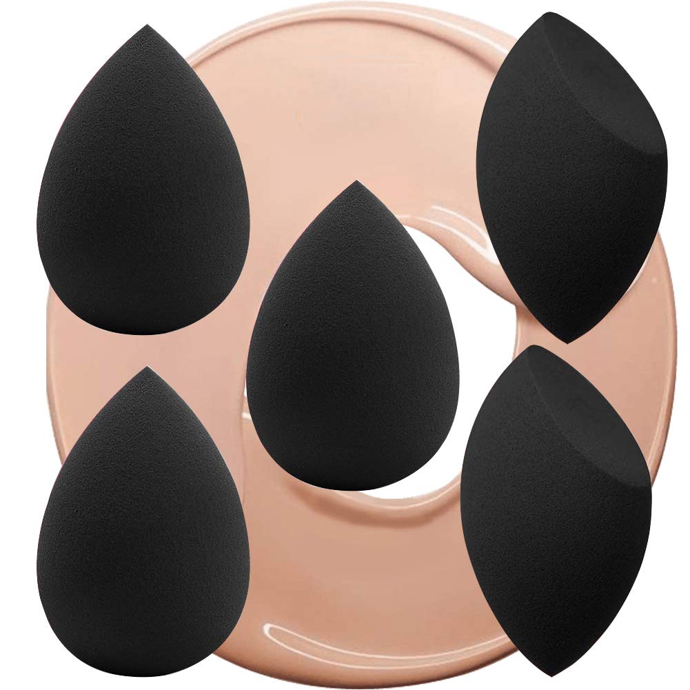 Latex Free and Vegan Original Black non-latex Makeup Sponge Set for Powder Cream or Liquid Application
