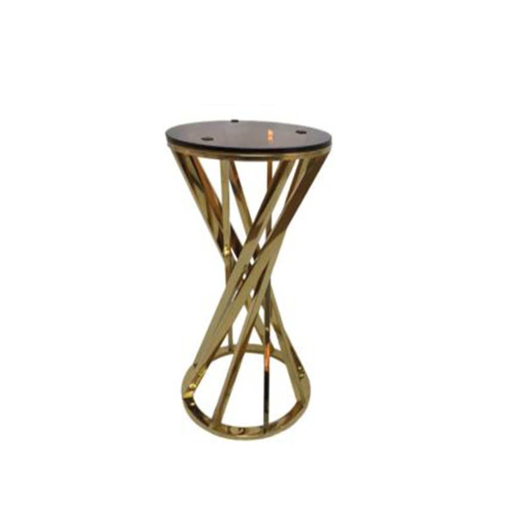 Glass top side table gold (Small)