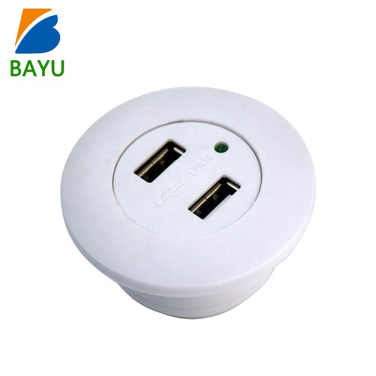 Умная розетка с двумя USB-портами, зарядное устройство, Круглый удлинитель для мебели