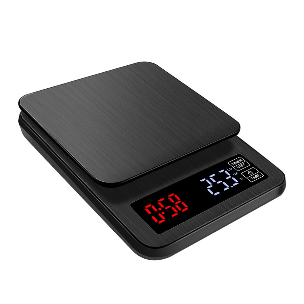 Digital Coffee Electronic Timer Scales 10KG/1G 3KG 5KG/0.1G accurate kitchen scale timing function mini LED Screen