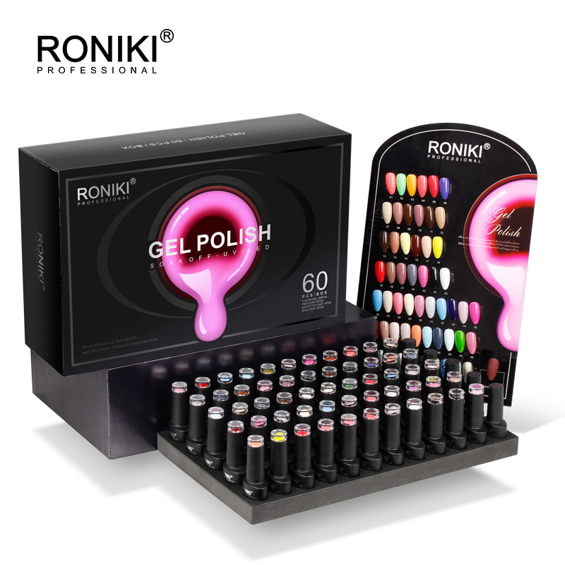 RONIKI 2021 новейший 60 шт/набор цветов, профессиональный УФ-гель-набор, впитывающий Гель-лак для ногтей, набор для дизайна ногтей