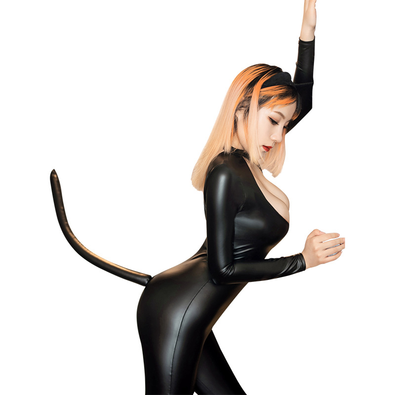 7019 Halloween costumes adult novelty women leather latex zentai catsuit leotard anime cosplay girls