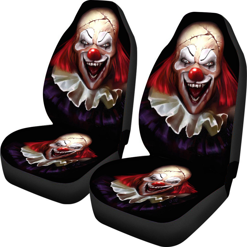 Custom Fashion Clown 3D чехол для автомобильного сиденья с 3D принтом, защита для автомобильного сиденья, Кошмар перед Рождеством, подарок на Хэллоуин, универсальный, 2 шт.