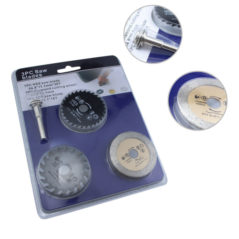High speed steel cutting blade with shank mandrel HSS saw blade wheel 4-piece set of small saw blade electric accessory saw blad