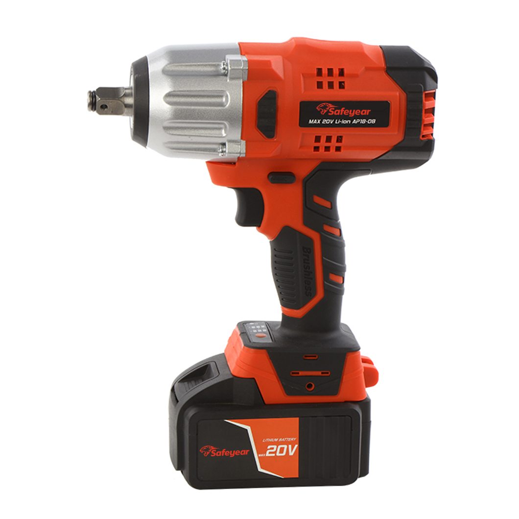 China 20V Rechargeable Lithium Battery Cordless Impact Wrench 0-2400/Min Rotating Speed