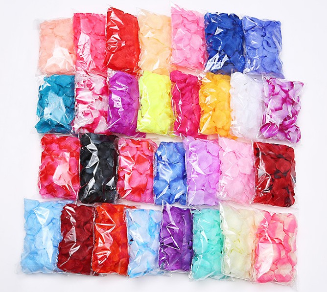 Factory wholesale customized package wedding rose petals artificial silk flower red rose petals