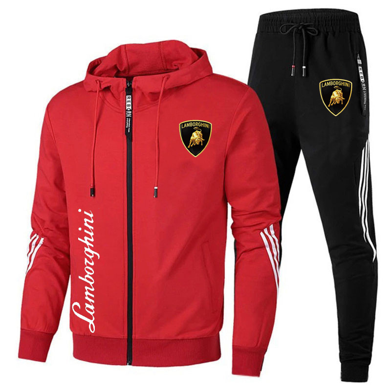 2021 Wholesale custom plain black zip hoodie tracksuit men sweatsuit jogging suit