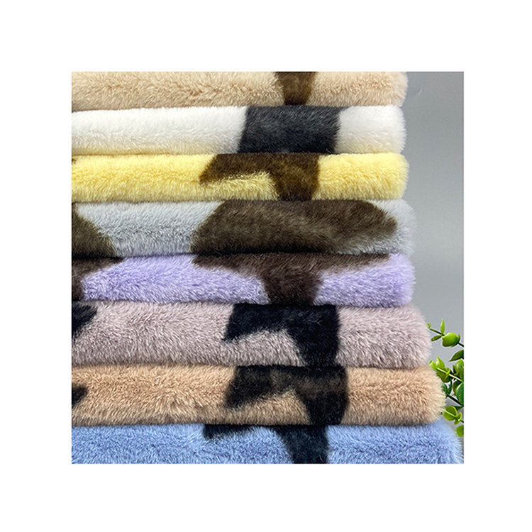 KINGCASON OEM 650 Gram PV Plush Wrap Knit Artificial Fake Faux Rabbit Fur Fabric For Home Textile / Garments / Shoes