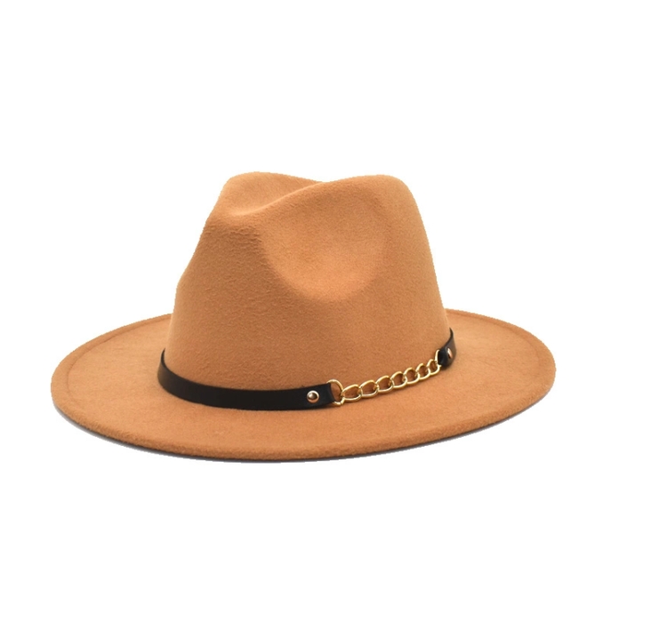 Wide brim fedora hat felt panama cap leather band vintage hats for women men