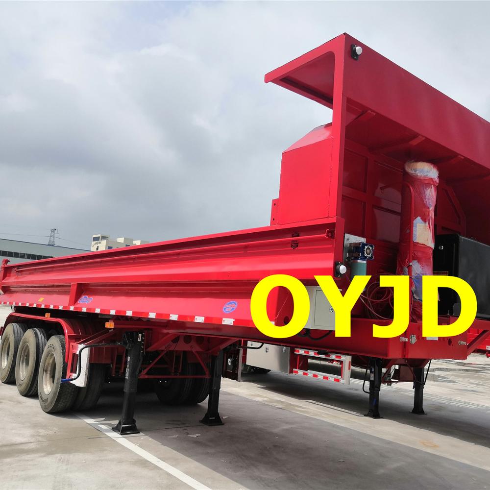 OYJD Trailers product light duty U-type tipping truck trailer payload 35t use earth mocks iron transport under bad work on sale