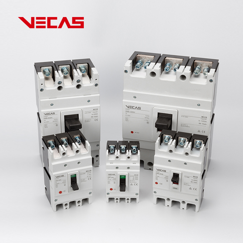 Выключатель MCCB VECAS HM6 10A-800A 3P 4P AC DC в литом корпусе, 25 лет, профессиональный производитель электрических выключателей