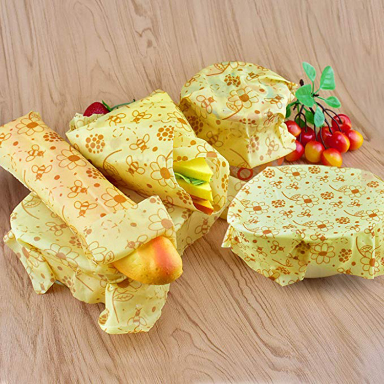 Beeswax Food Wrap Organic Cotton 3 Pack Natural Grade Organic Biodegradable Reusable Bowl Covers Bees Wax Wraps Set
