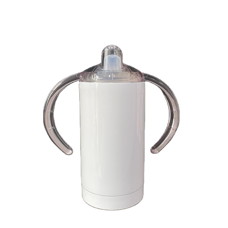 DIY white blanks sublimation 12oz sippy cup BPA Free Insulated White Sublimation baby sippy cup tumbler milk tumbler for baby