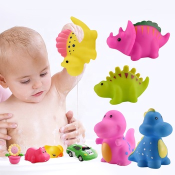 Оптовая продажа Эко-дружественных Baby shower поплавок с животными резины с рисунком динозавра игрушки для ванной комнаты Набор