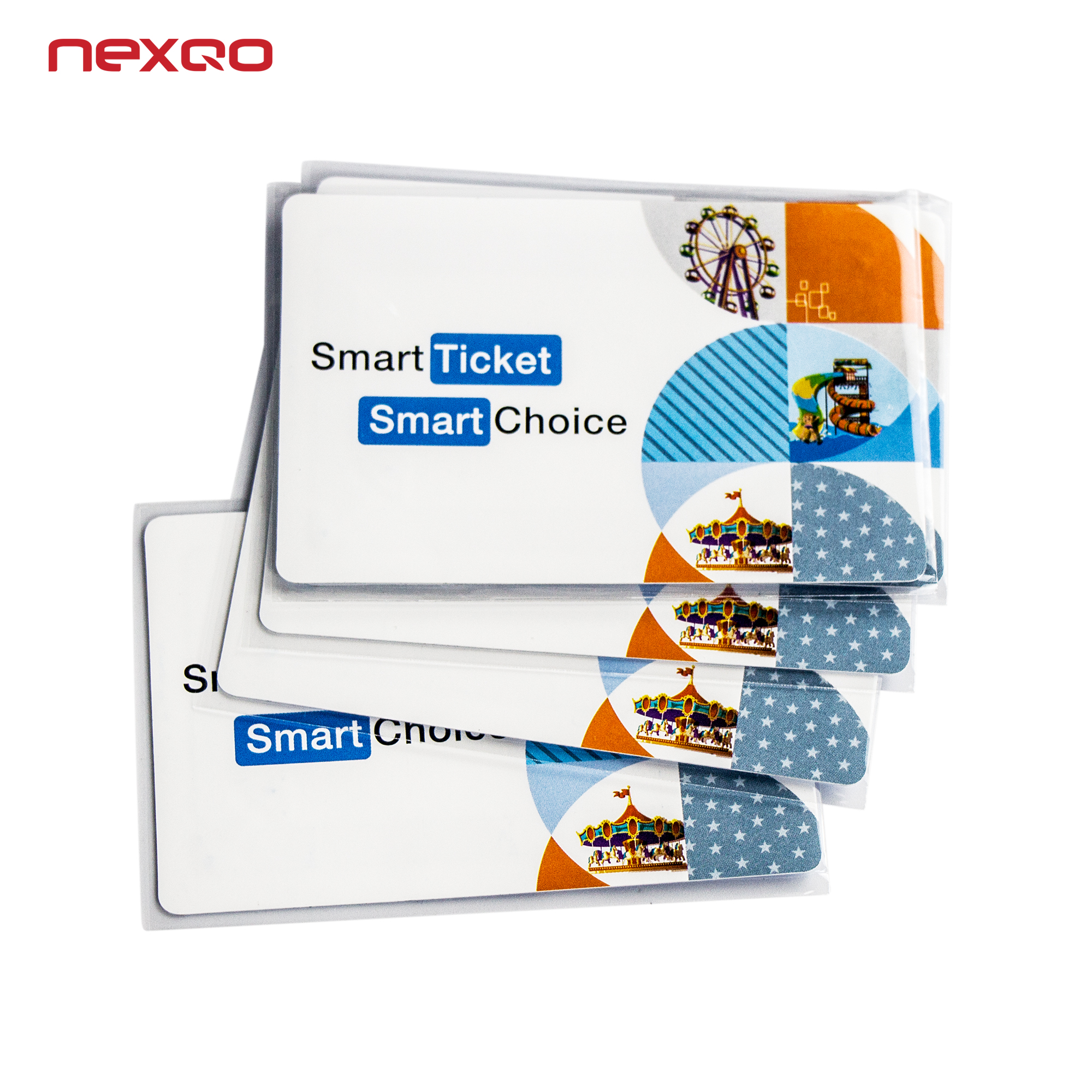 Fanfold theme park ticket with chip