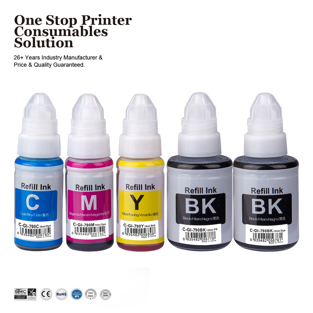 INK-мощность GI 790 GI790 GI-790 премиум цвета совместимый объем бутылки на водной основе пополнения чернил для Canon PIXMA G1000 G4010 G2010