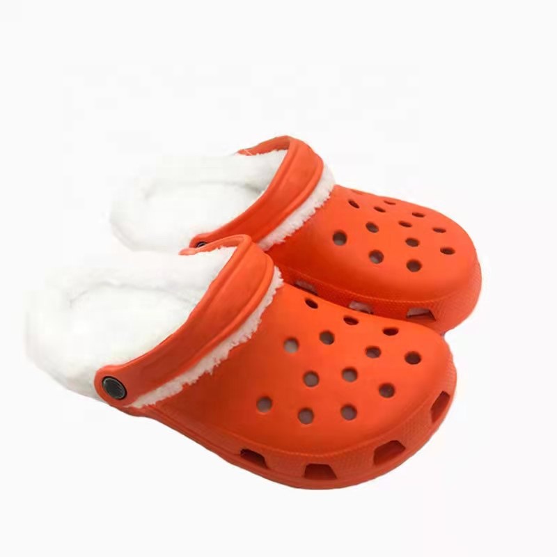 2021 crocks, мужские меховые сабо унисекс, дешевая оптовая продажа, модная мужская садовая обувь из ЭВА с мехом внутри, сабо, сабо