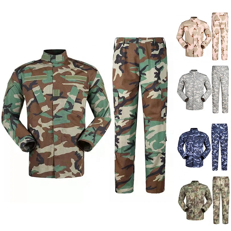 WHCSJ Customized Woodland Tactical Uniform Camouflage Suit American Combat ACU Uniform Training Outfit Set Tactical Clothing